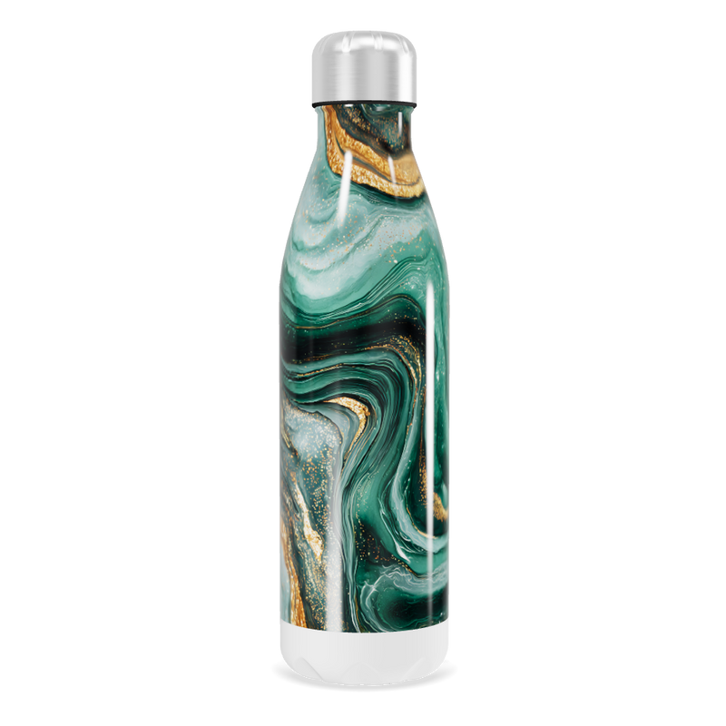 Garrafa Inox - Estampa Mármore Verde