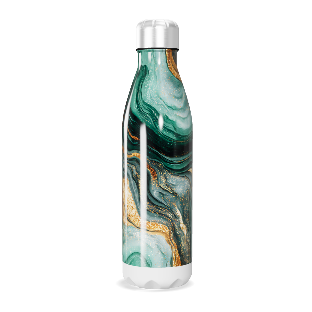 Garrafa Inox - Estampa Mármore Verde