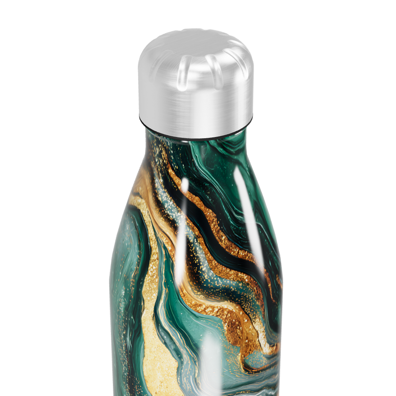 Garrafa Inox - Estampa Mármore Verde
