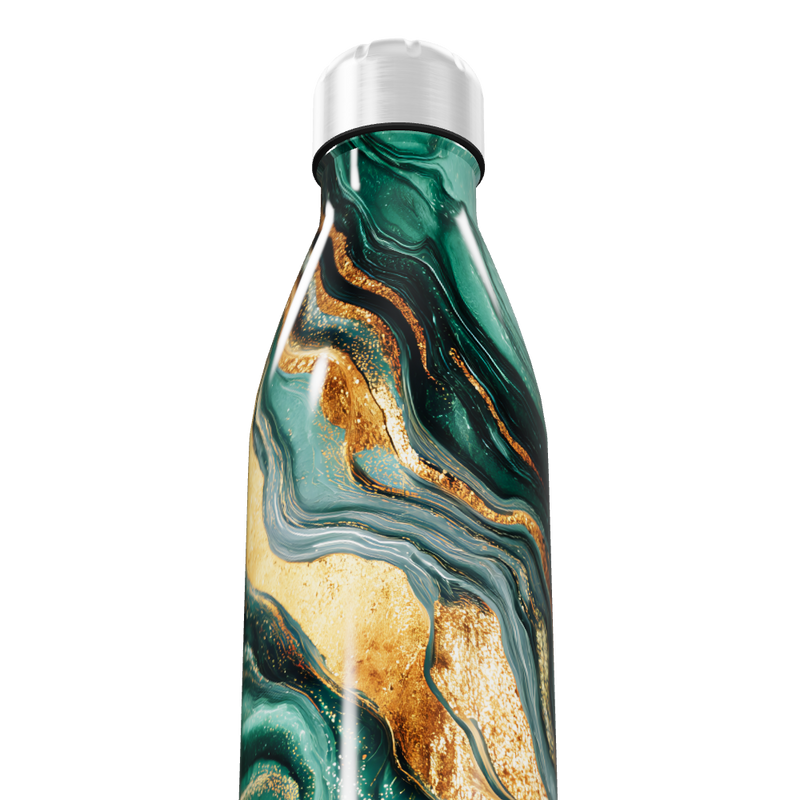 Garrafa Inox - Estampa Mármore Verde