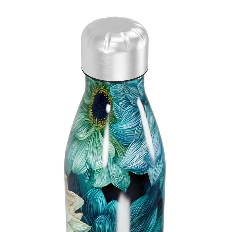 Garrafa Inox - Floral Azul