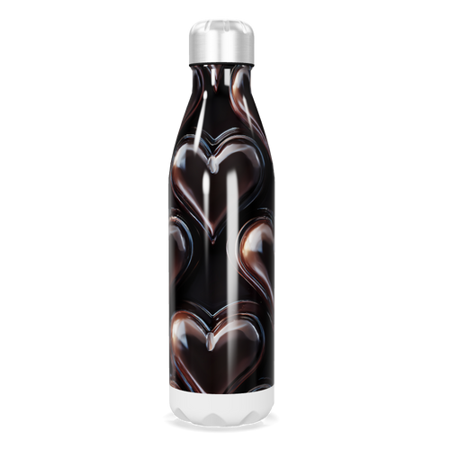 Garrafa Inox Corações Preta 500ml