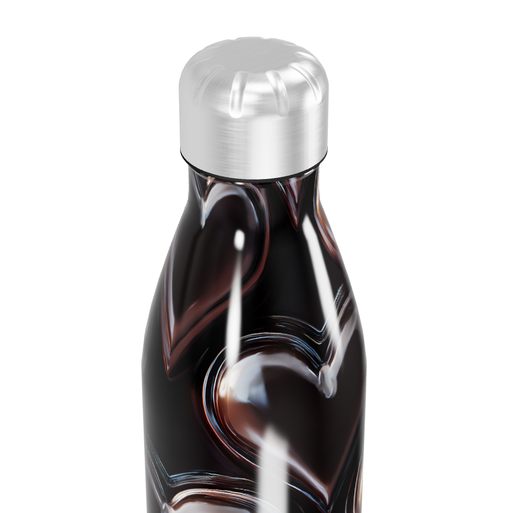 Garrafa Inox Corações Preta 500ml