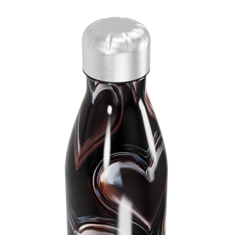 Garrafa Inox Corações Preta 500ml