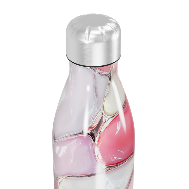 Garrafa Inox - Estampa Rosa e Branca