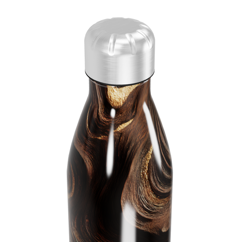 Garrafa Inox - Estampa Marrom Abstrata