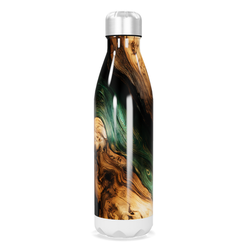 Garrafa Inox Estampa Madeira Verde