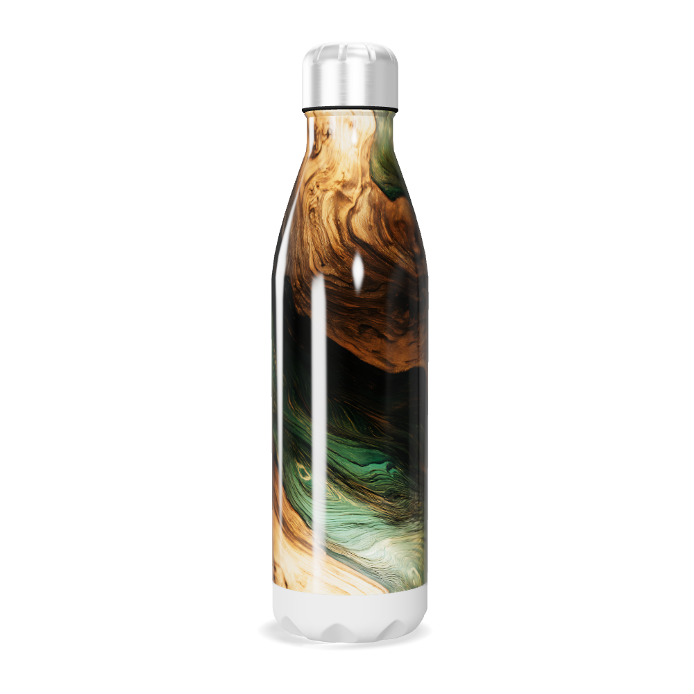 Garrafa Inox Estampa Madeira Verde