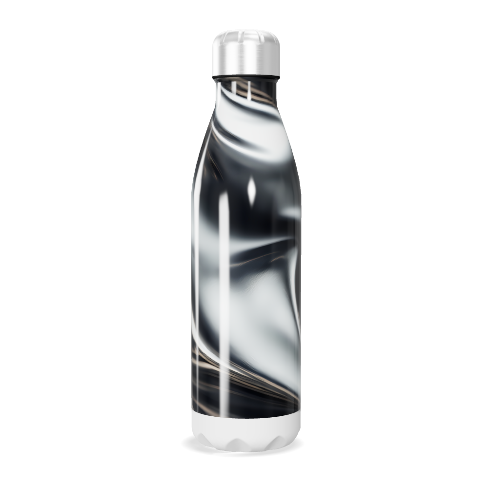 Garrafa Inox - Estampa Marmorizada Preta e Branca