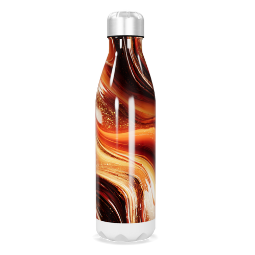 Garrafa Inox - Estampa Abstrata Laranja