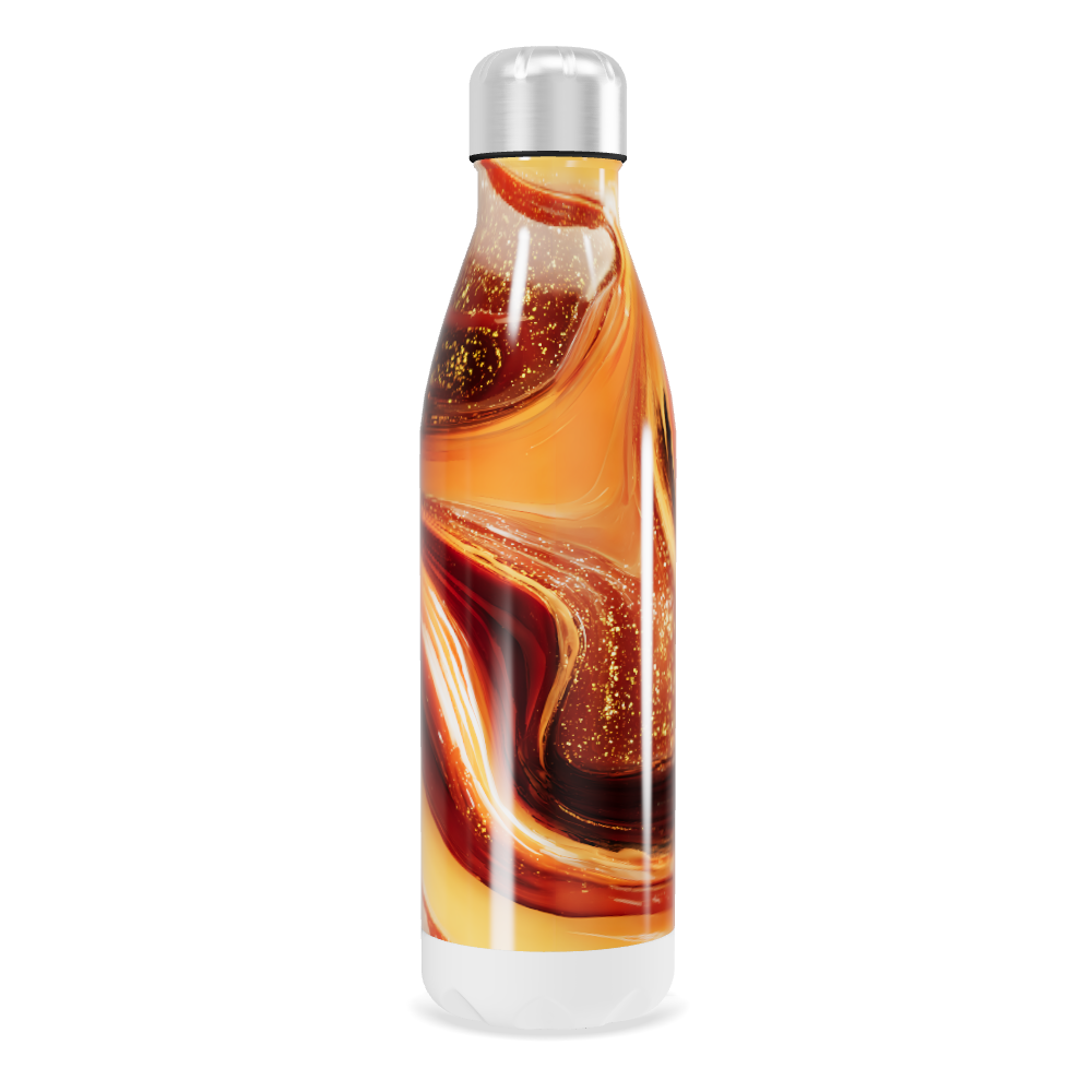 Garrafa Inox - Estampa Abstrata Laranja