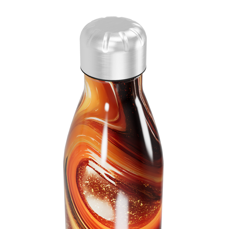 Garrafa Inox - Estampa Abstrata Laranja