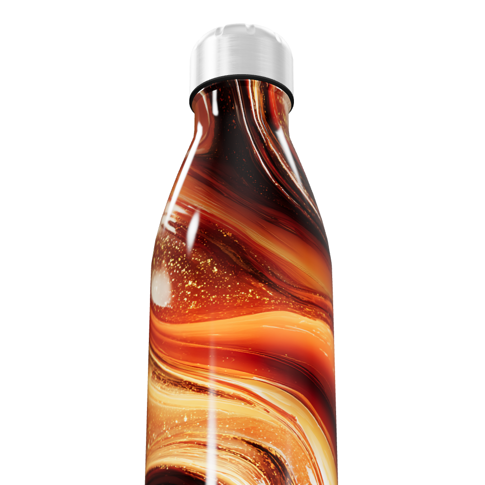 Garrafa Inox - Estampa Abstrata Laranja