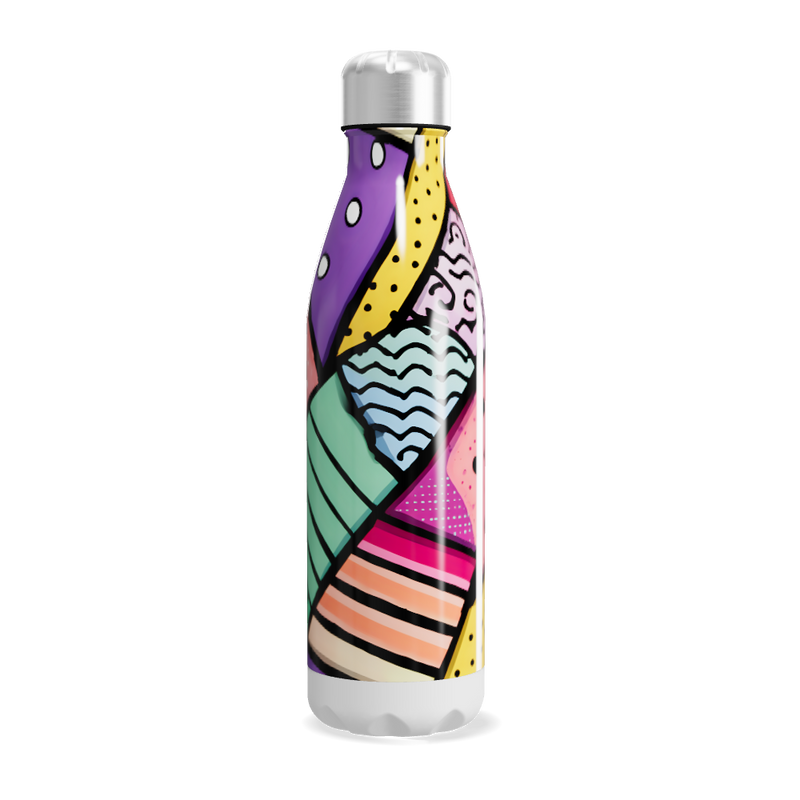 Garrafa Inox - Estampa Colorida Abstrata