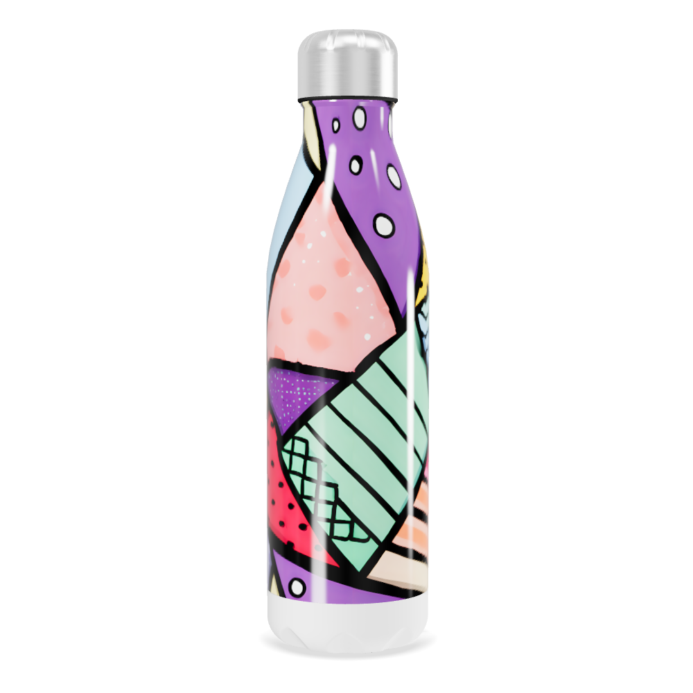Garrafa Inox - Estampa Colorida Abstrata