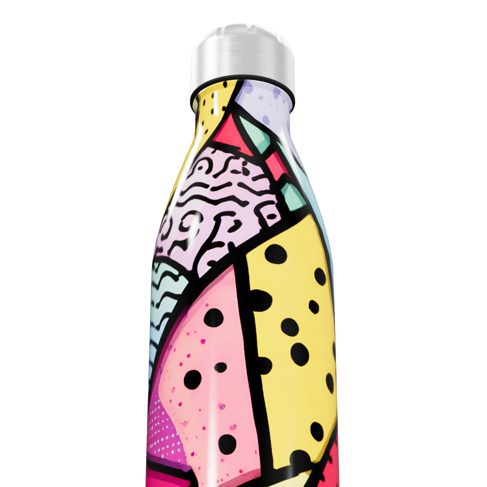 Garrafa Inox - Estampa Colorida Abstrata