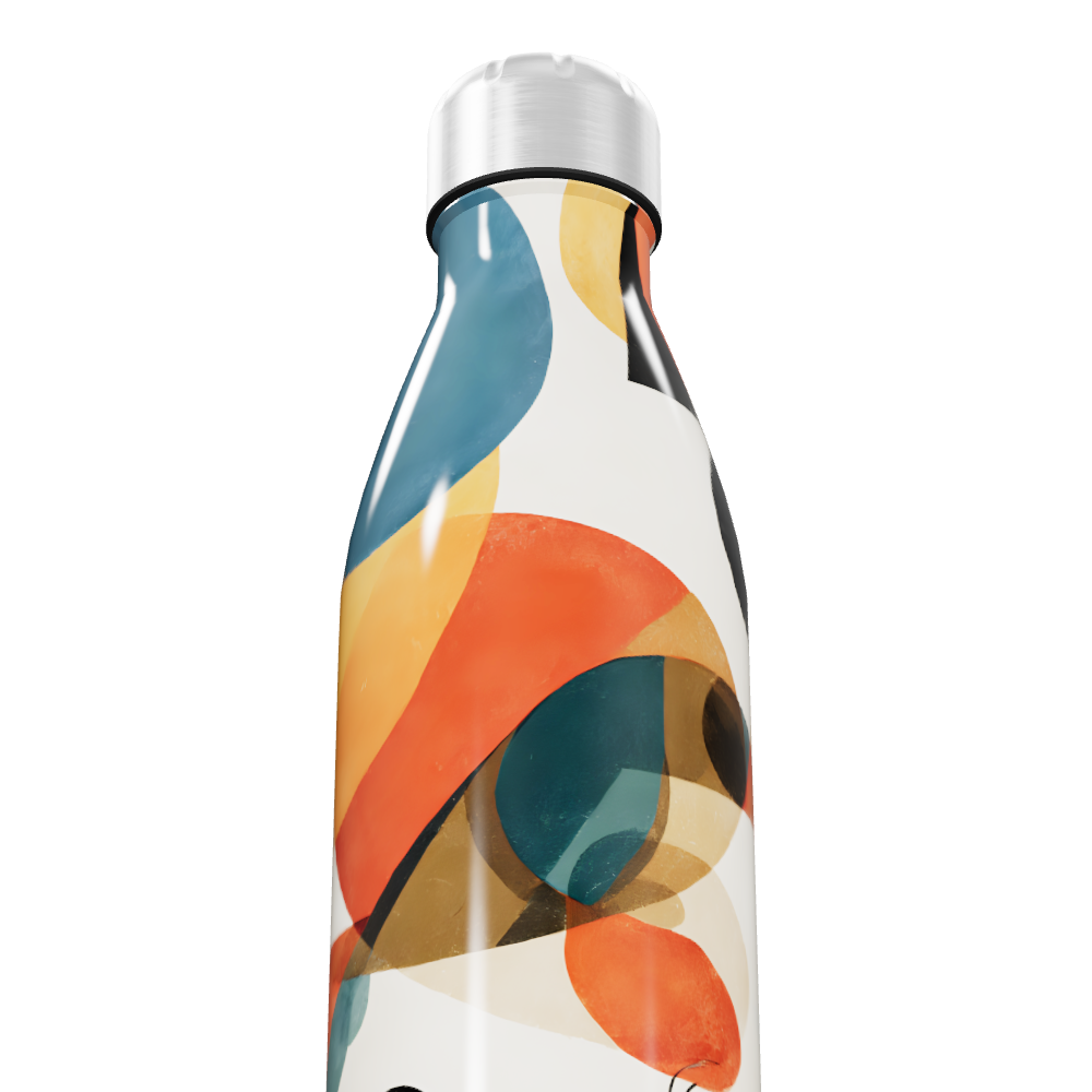 Garrafa Inox - Estampa Abstrata Colorida