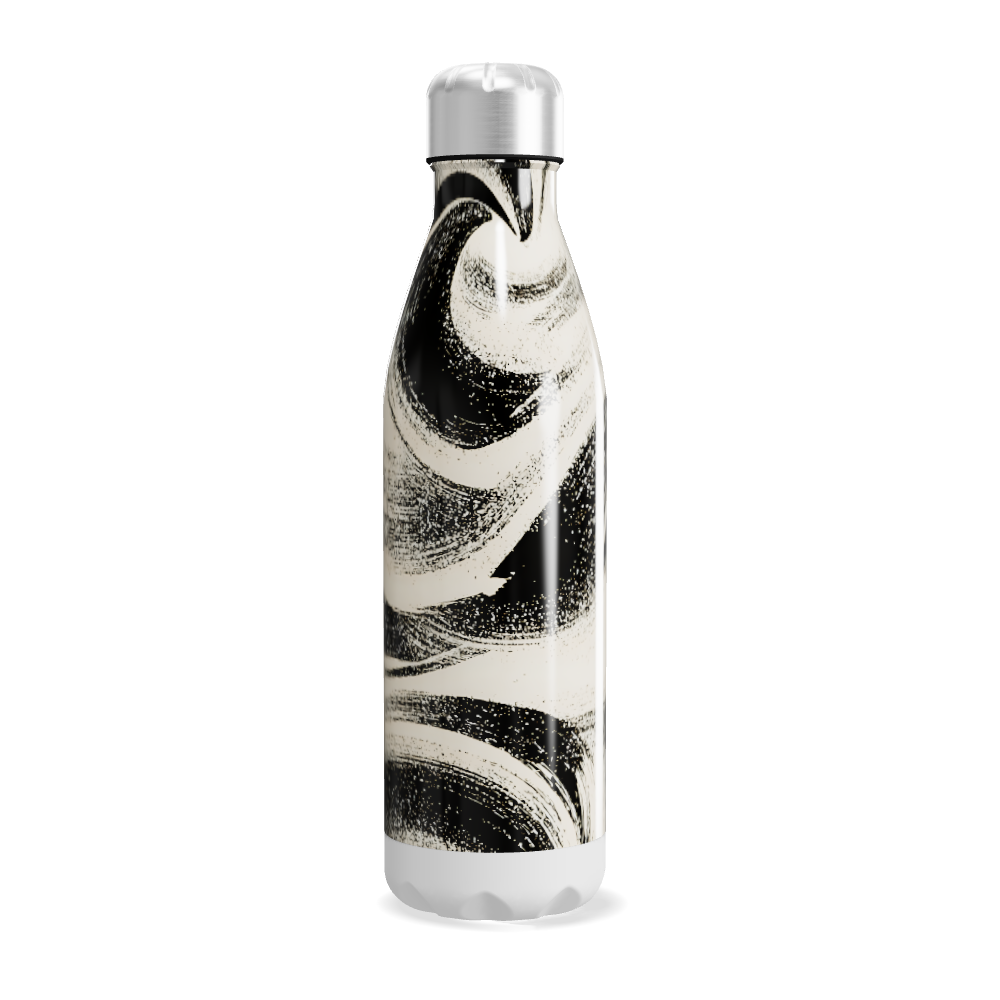 Garrafa Inox - Estampa Abstrata Preto e Branco