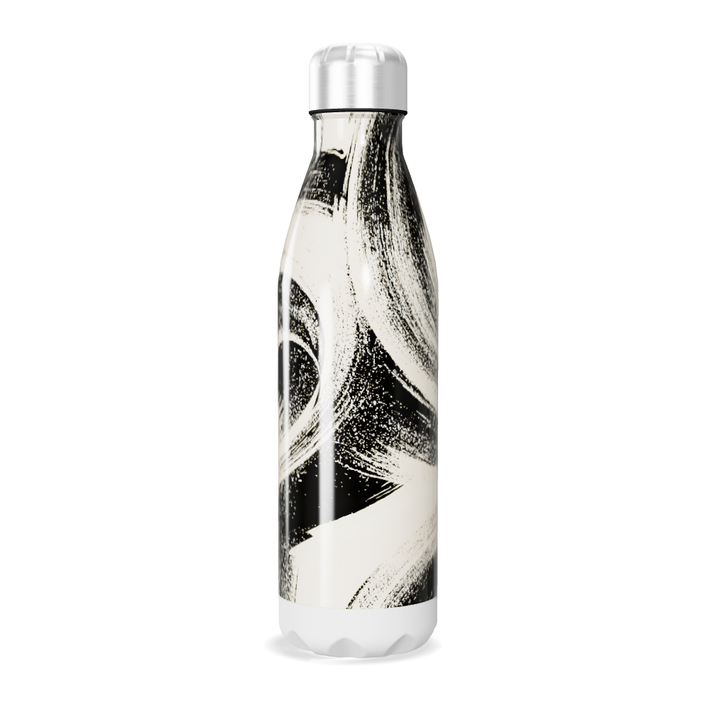 Garrafa Inox - Estampa Abstrata Preto e Branco