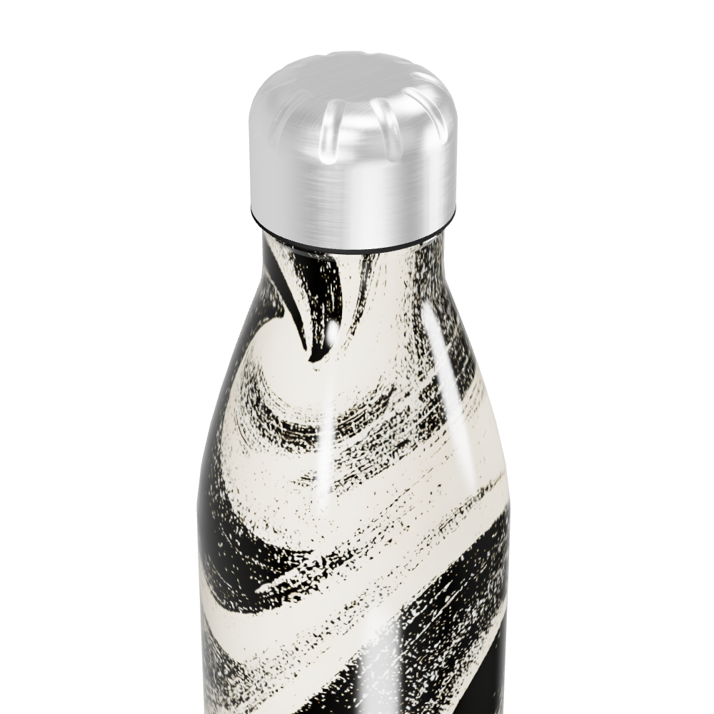 Garrafa Inox - Estampa Abstrata Preto e Branco