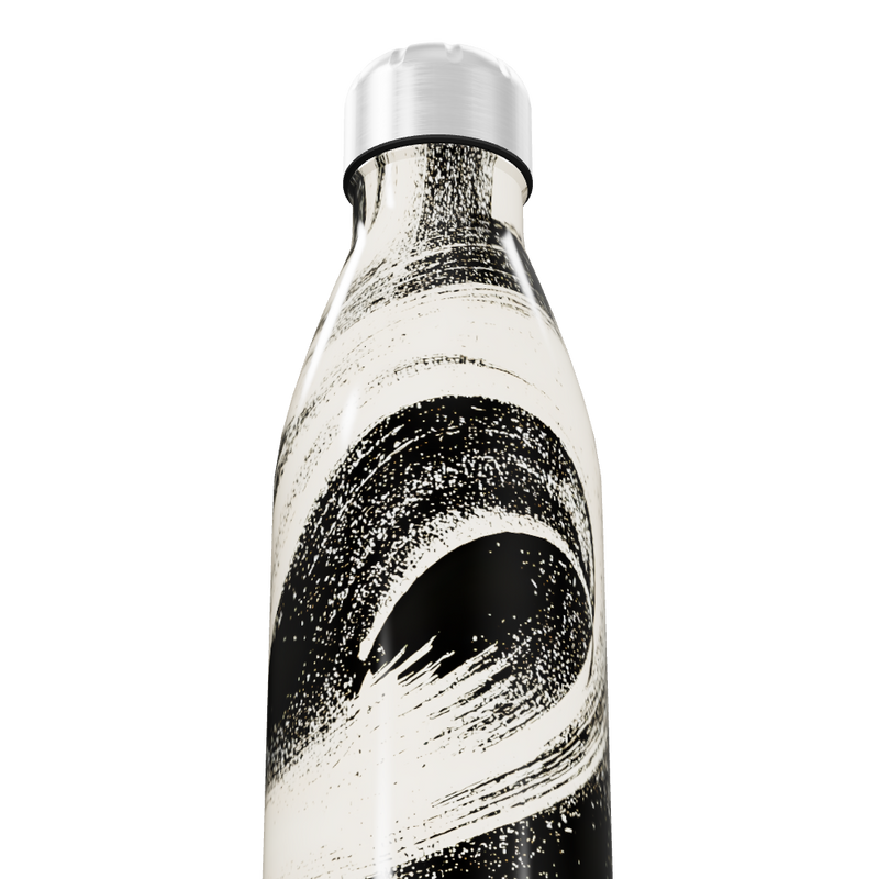 Garrafa Inox - Estampa Abstrata Preto e Branco