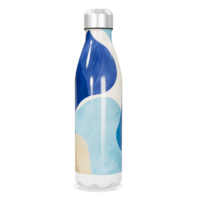 Garrafa Inox - Azul com Estampa Abstrata