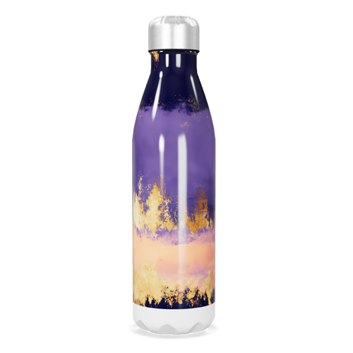 Garrafa Inox - Roxa com Dourado 500ml