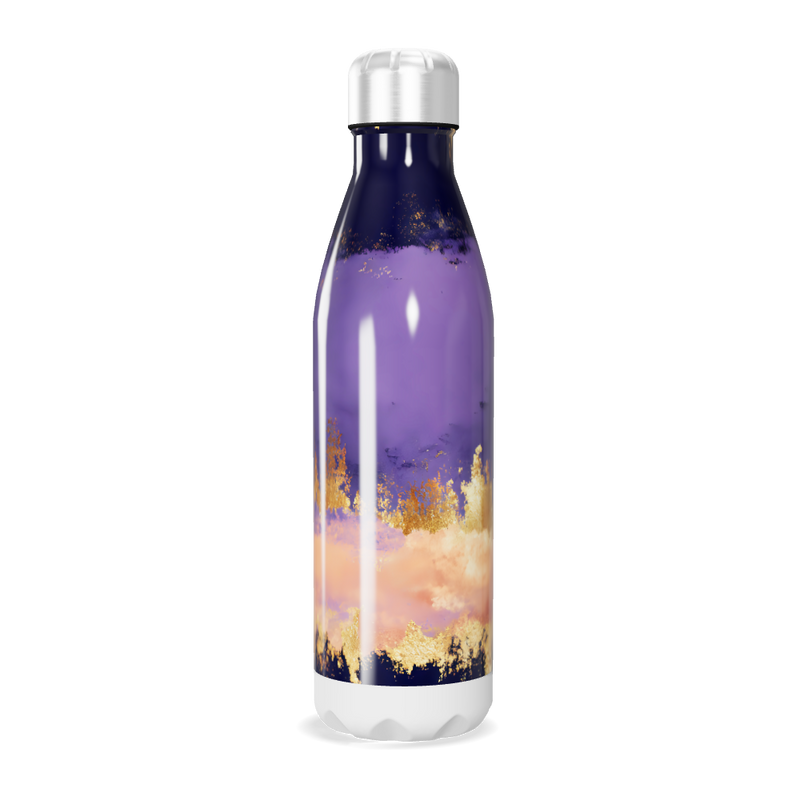 Garrafa Inox - Roxa com Dourado 500ml