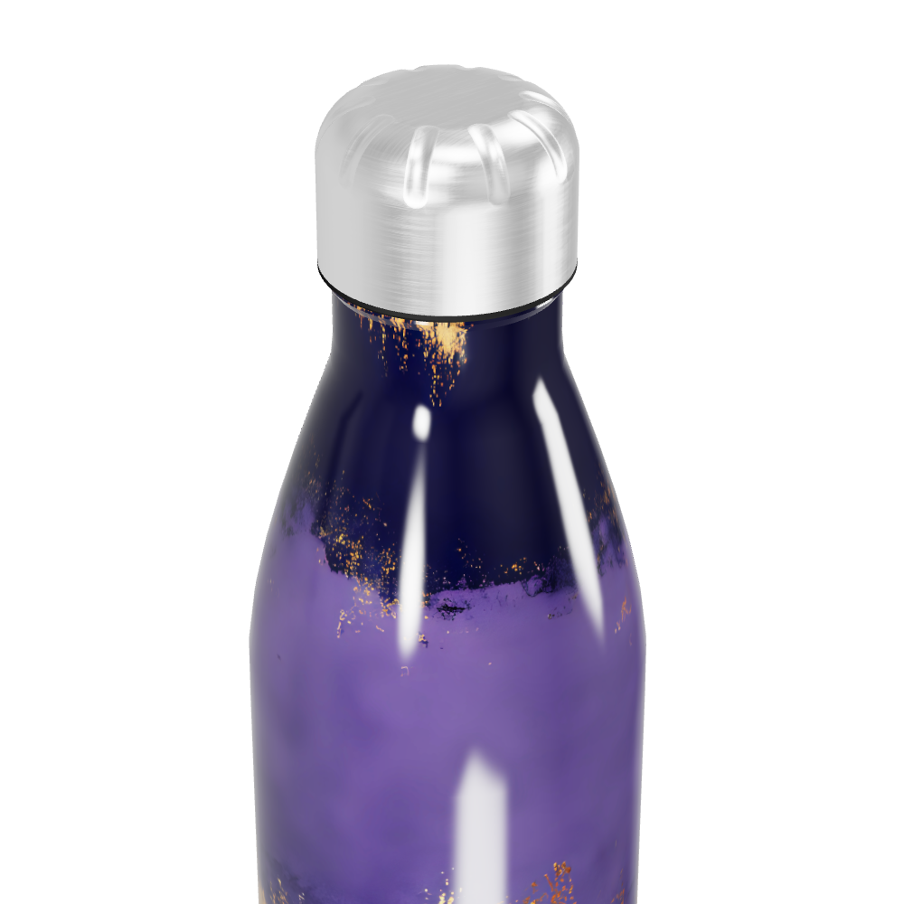 Garrafa Inox - Roxa com Dourado 500ml