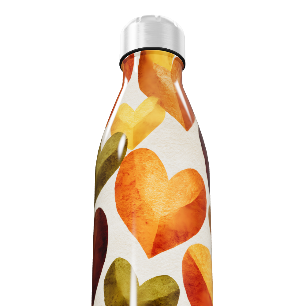 Garrafa Inox Corações Coloridos