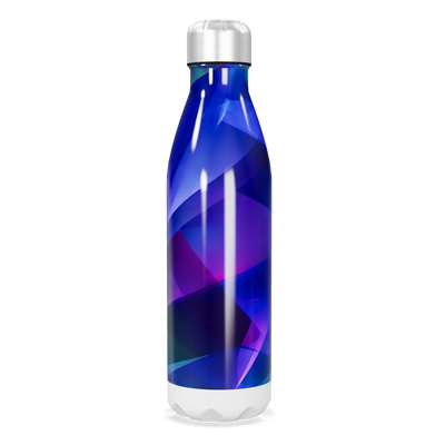 Garrafa Inox - Azul com Estampa Geométrica