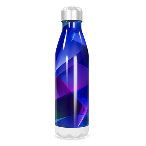 Garrafa Inox - Azul com Estampa Geométrica