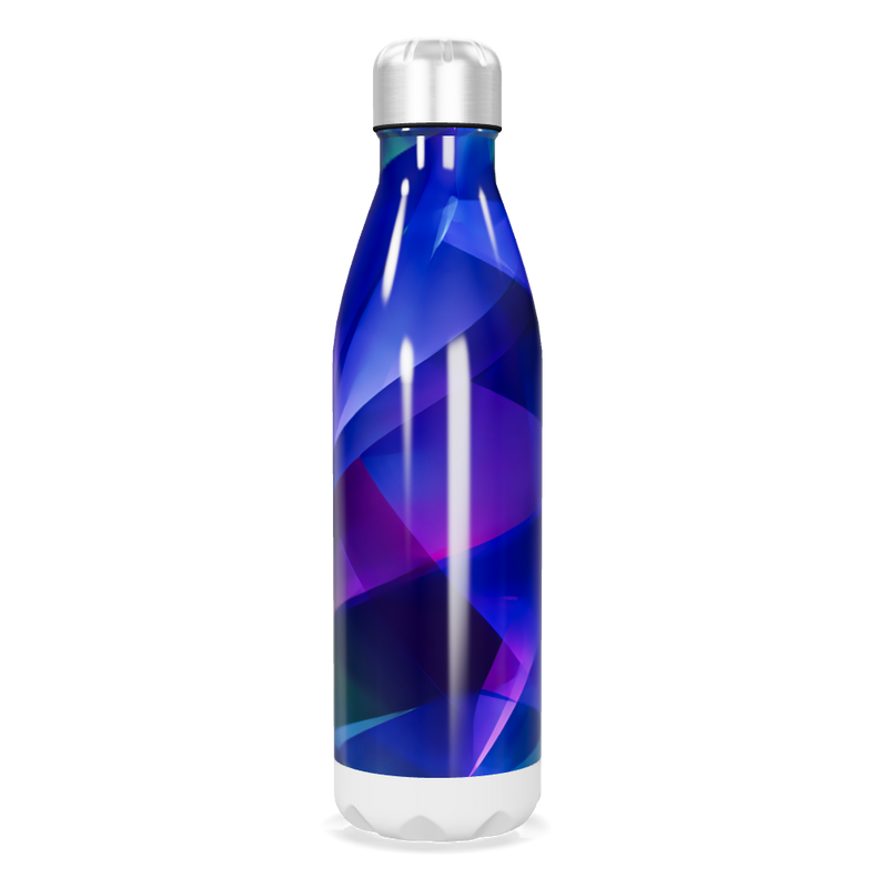 Garrafa Inox - Azul com Estampa Geométrica