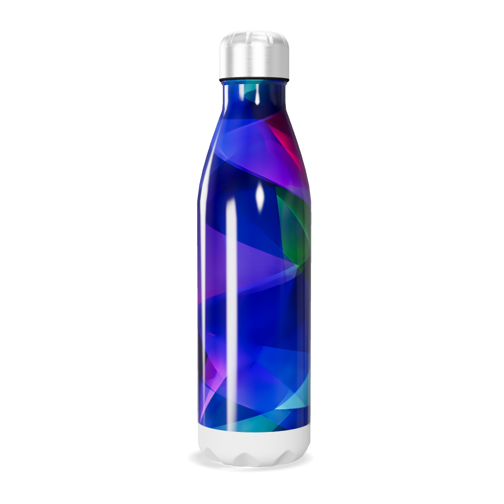 Garrafa Inox - Azul com Estampa Geométrica