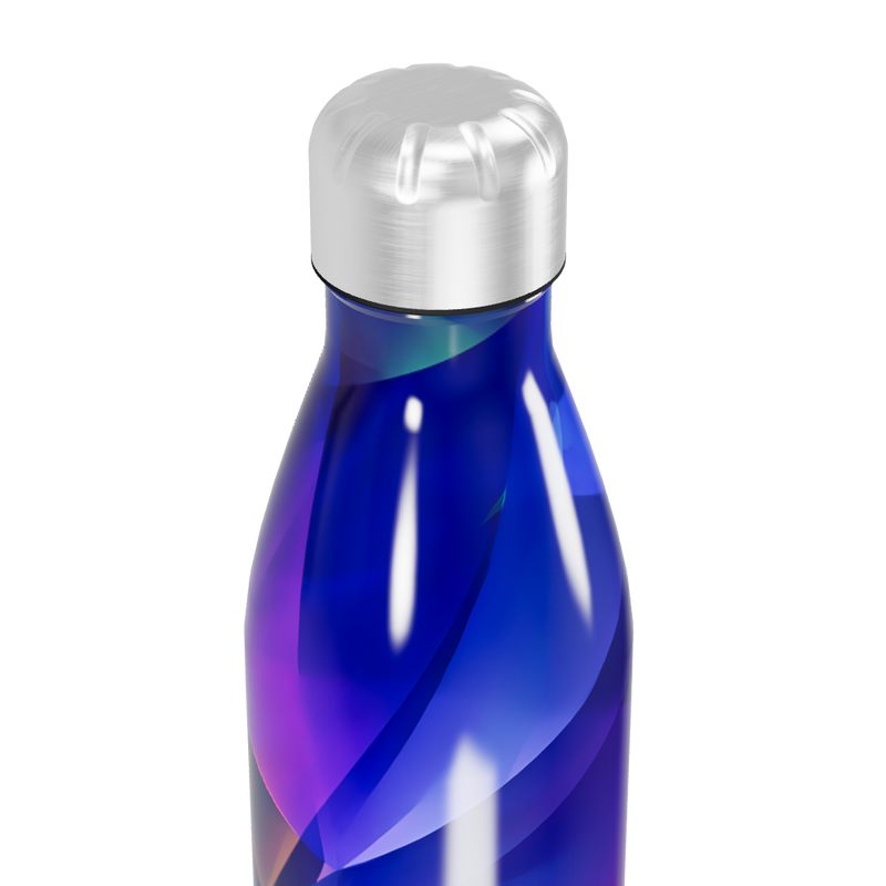 Garrafa Inox - Azul com Estampa Geométrica