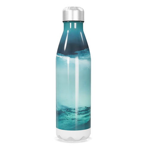 Garrafa Inox - Azul com Estampa Oceano