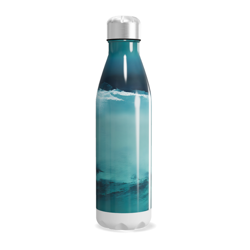 Garrafa Inox - Azul com Estampa Oceano