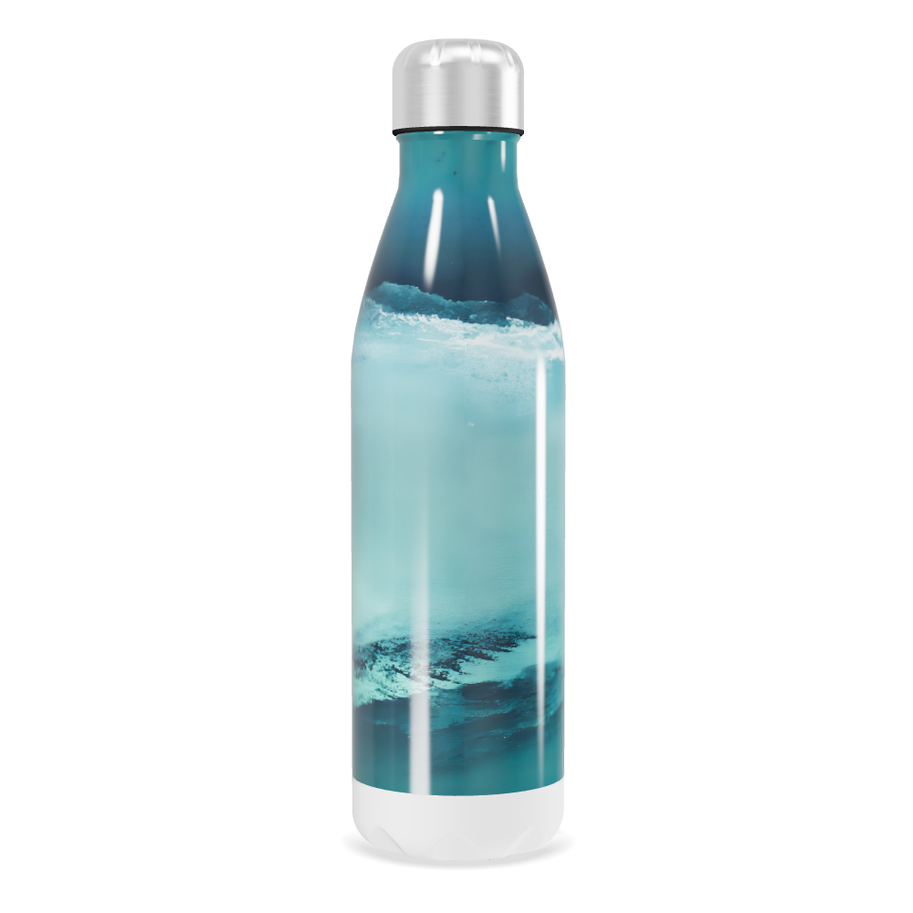 Garrafa Inox - Azul com Estampa Oceano