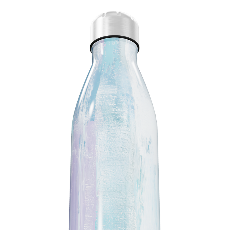 Garrafa Inox - Branco com Tons Pastel