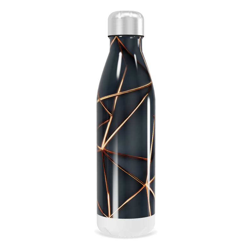 Garrafa Inox - Preta com Detalhes Dourados