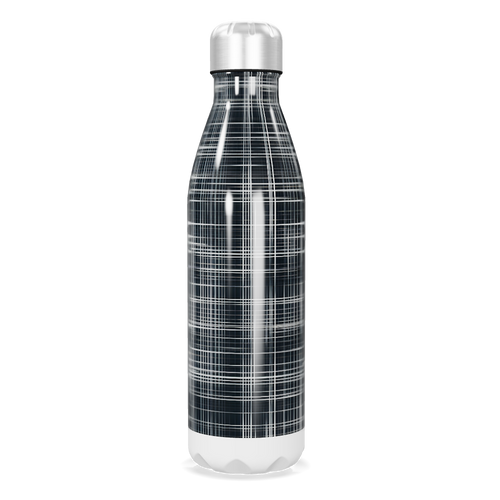 Garrafa Inox - Estampa Xadrez Preta