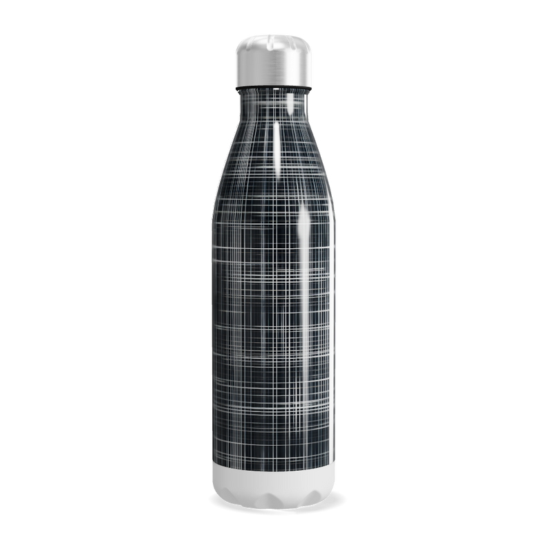 Garrafa Inox - Estampa Xadrez Preta
