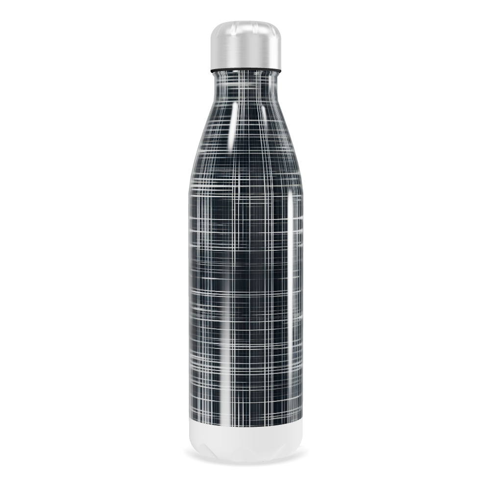 Garrafa Inox - Estampa Xadrez Preta