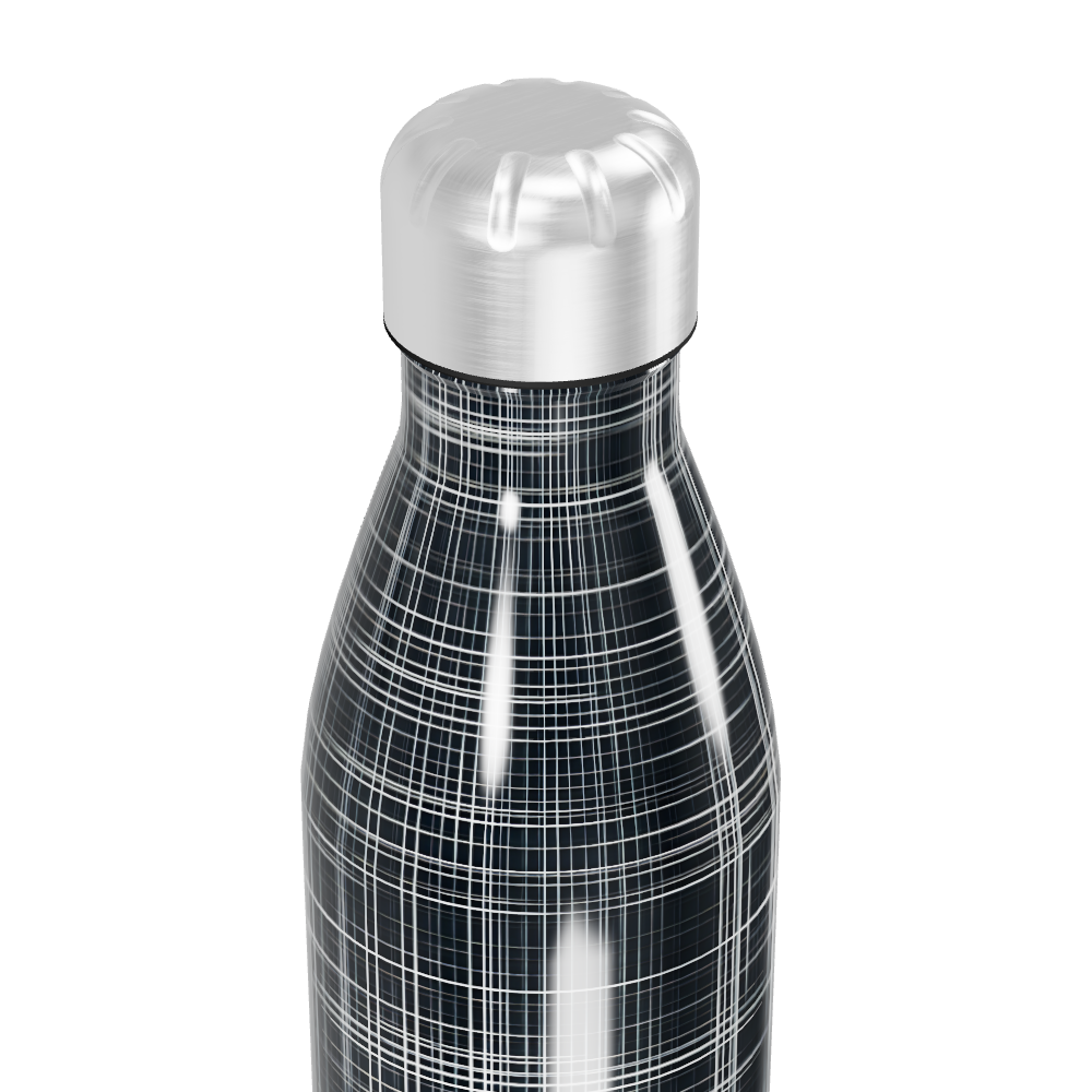 Garrafa Inox - Estampa Xadrez Preta