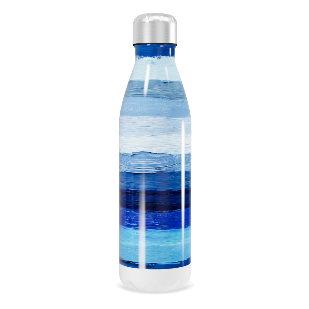 Garrafa Inox - Azul com listras