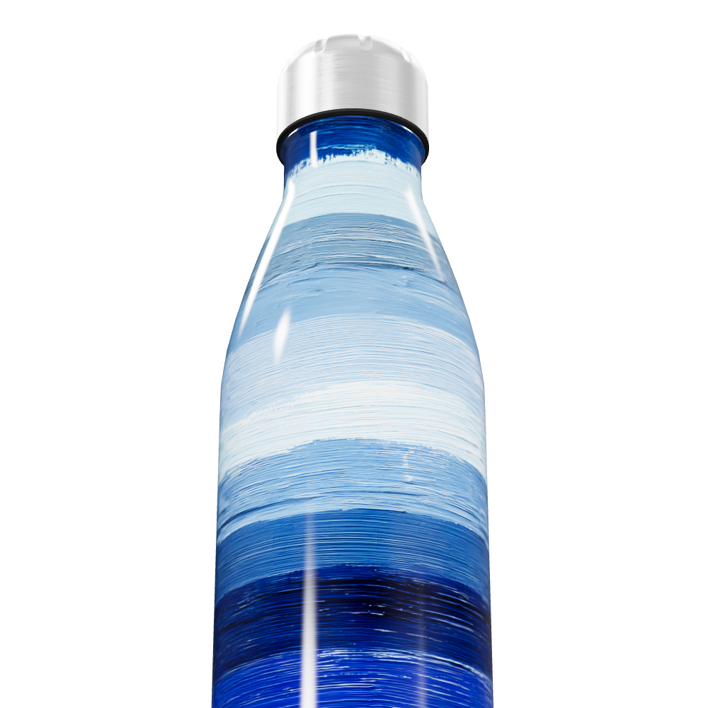 Garrafa Inox - Azul com listras