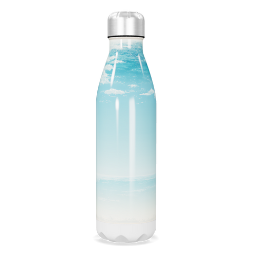 Garrafa Inox - Estampa Praia Azul