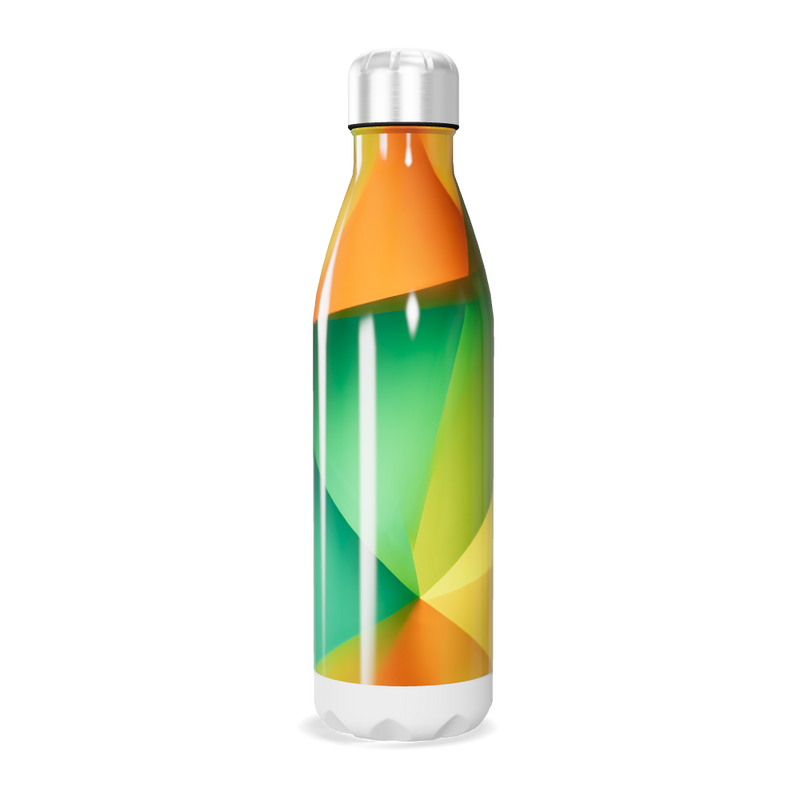 Garrafa Inox - Colorida Verde e Amarela