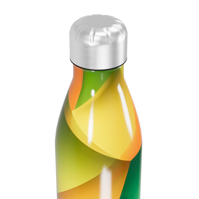 Garrafa Inox - Colorida Verde e Amarela