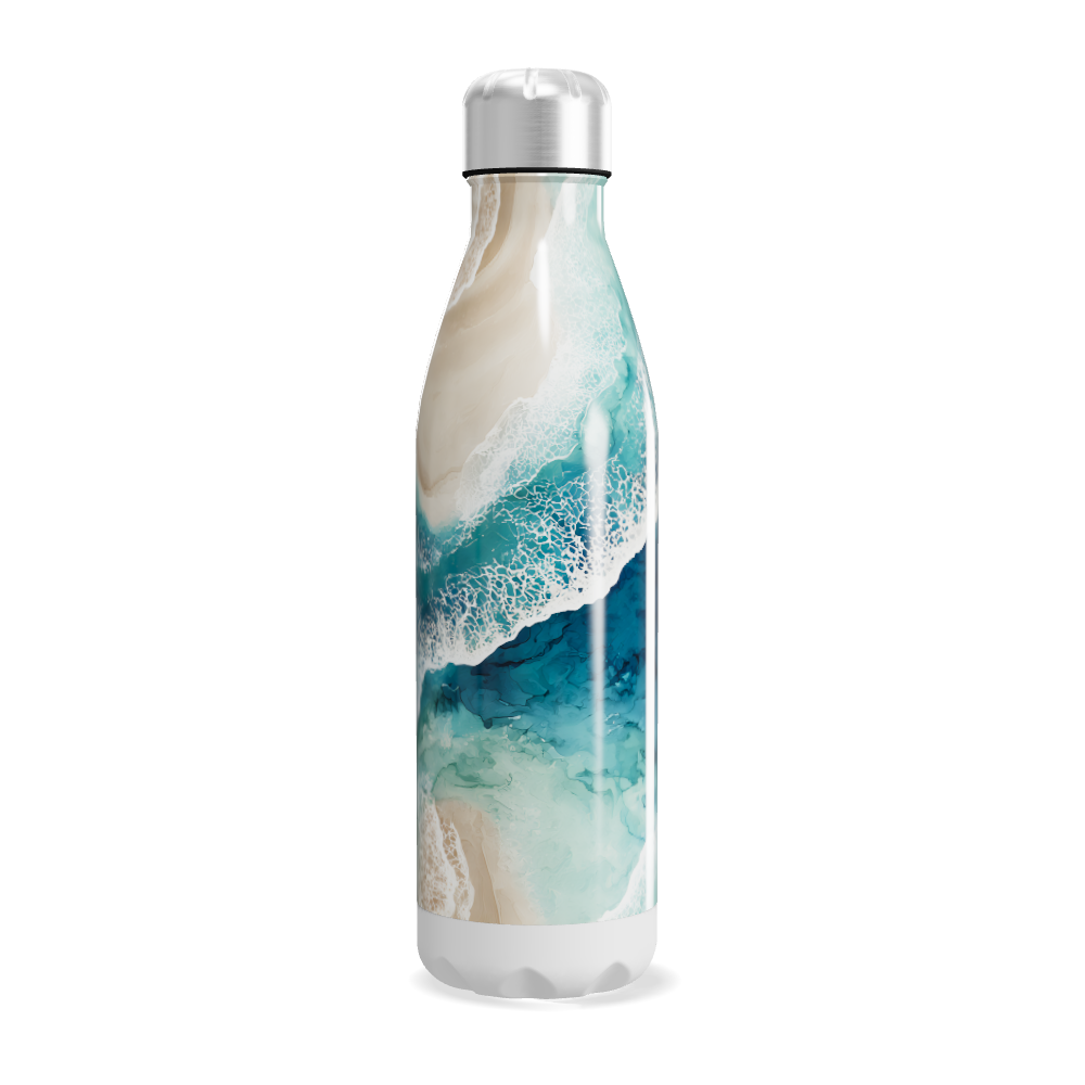 Garrafa Inox - Azul com Estampa Oceano